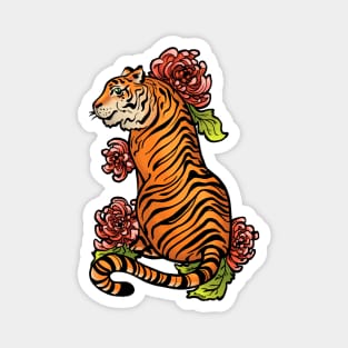 Tiger and Flowers Magnet