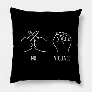 No Fist No Violence Hand Sign Doodles Pillow