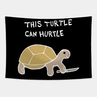 This Turtle Can Hurtle (White) Tapestry