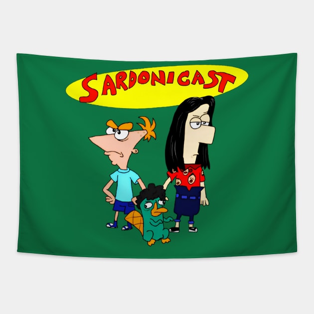 phineas and ferb Tapestry by youne street