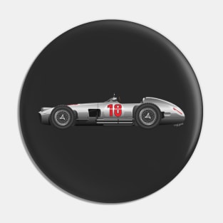 Juan Manuel Fangio Mercedes Benz W196 - Illustration Pin