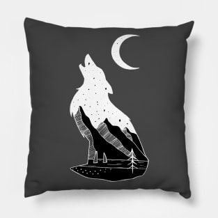 Night Wolf Moon #2 Pillow