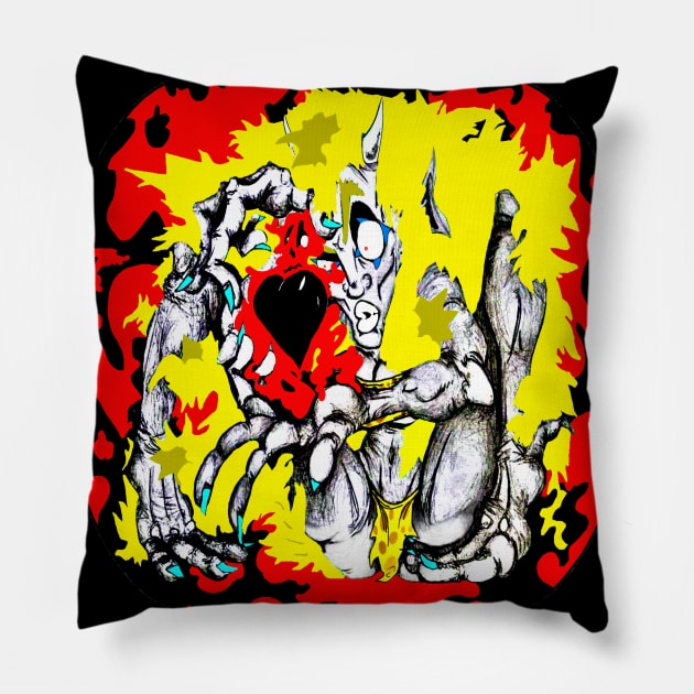 A Weird Demon Finding a Heart Pillow by Brandon Beyond