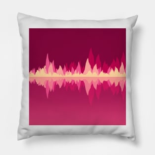 Magenta Audio Wave Mountains Pillow