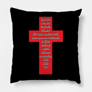 John 3:16 Cross Pillow