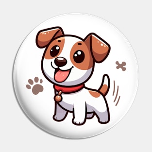 Cute Jack Russell Terrier happy Cartoon Pin