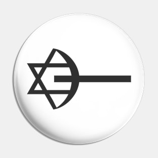 Combination of the three monotheistic religions symbols Pin