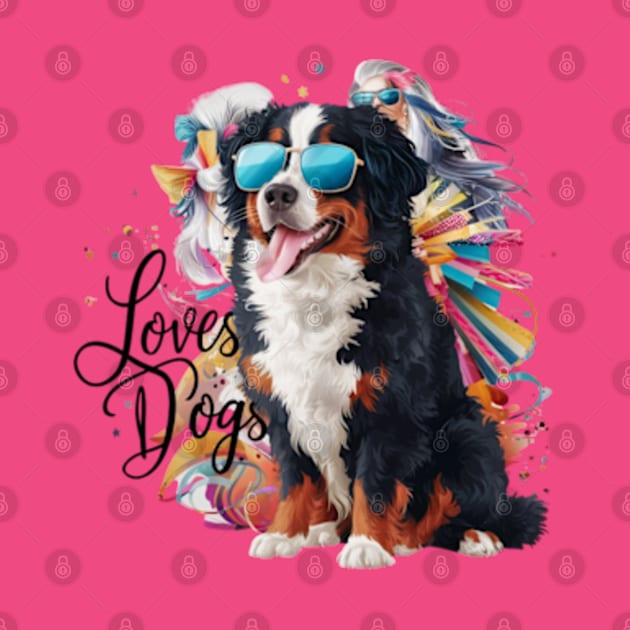 mesmerizing  vector illustration highlights a trendy Bernese Mountain Dog(3) by YolandaRoberts