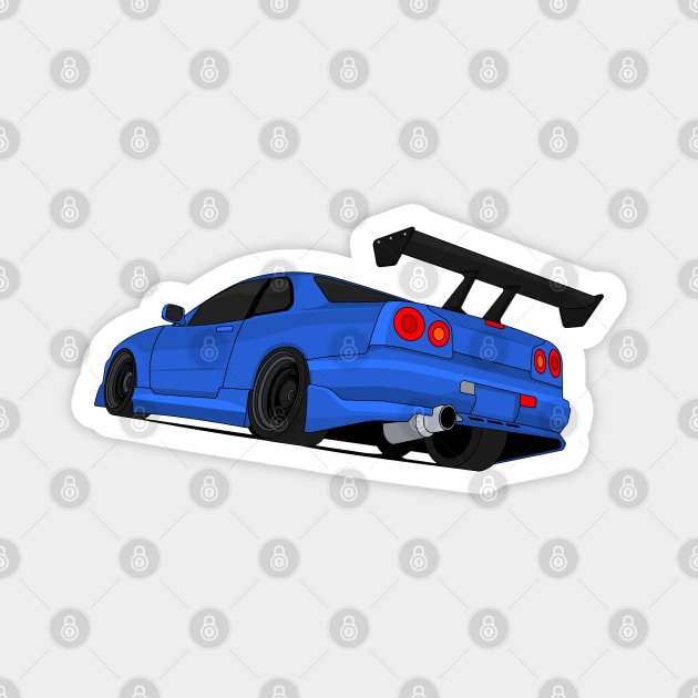 SKYLINE GTR R34 BLUE Magnet by VENZ0LIC