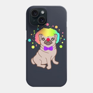 Pug dog in a clown costume Phone Case