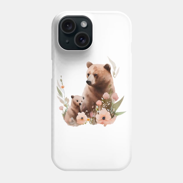 Bear with baby Phone Case by DreamLoudArt