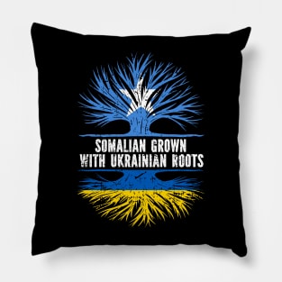 Somalian Grown with Ukrainian Roots Flag Pillow