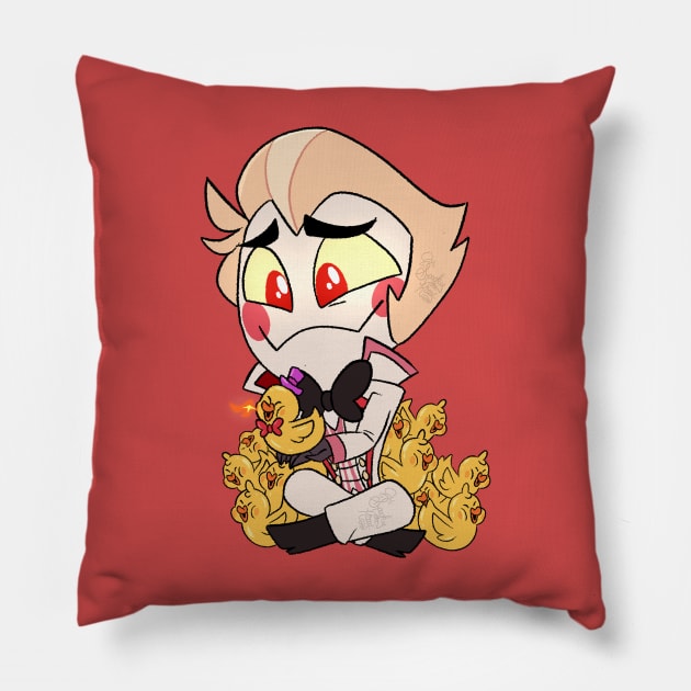 Rubber Duckie Lucifer Pillow by SpookytheKitty2001