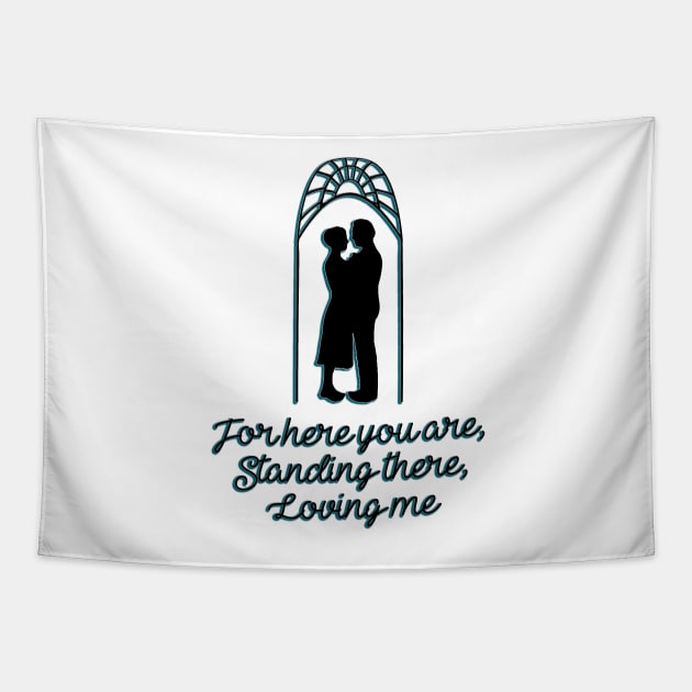 Sound of Music Captain and Maria Outline Something Good Arch Tapestry by baranskini