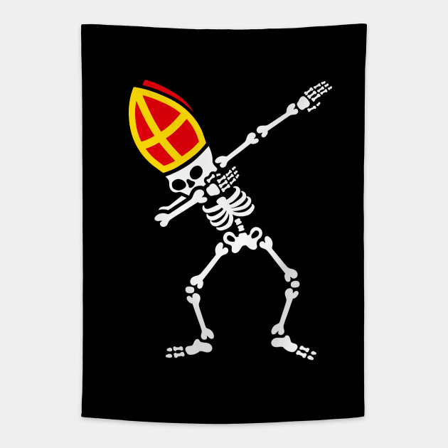 Sinterklaas Skeleton Dab dabbing Saint Nicholas Sint Tapestry by LaundryFactory