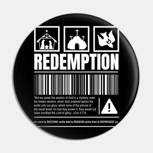 Redemption Through Jesus Christ Church Pin