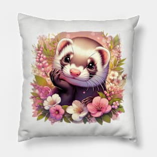 Ferret loving Spring Pillow