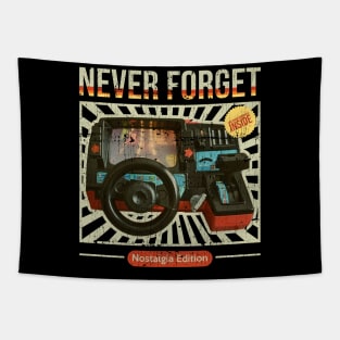 Never Forget - 80s Car Racing Simulator Tapestry