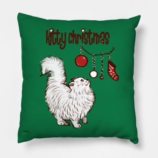 Kitty Christmas Pillow