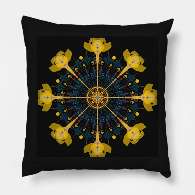 Noble Eightfold Path Mandala Pillow by laceylschmidt