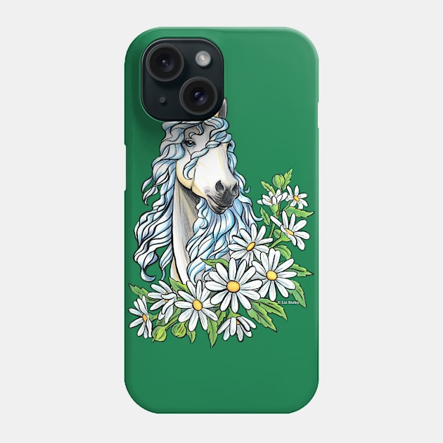 Diamond Horse with Daisies Phone Case by lizstaley