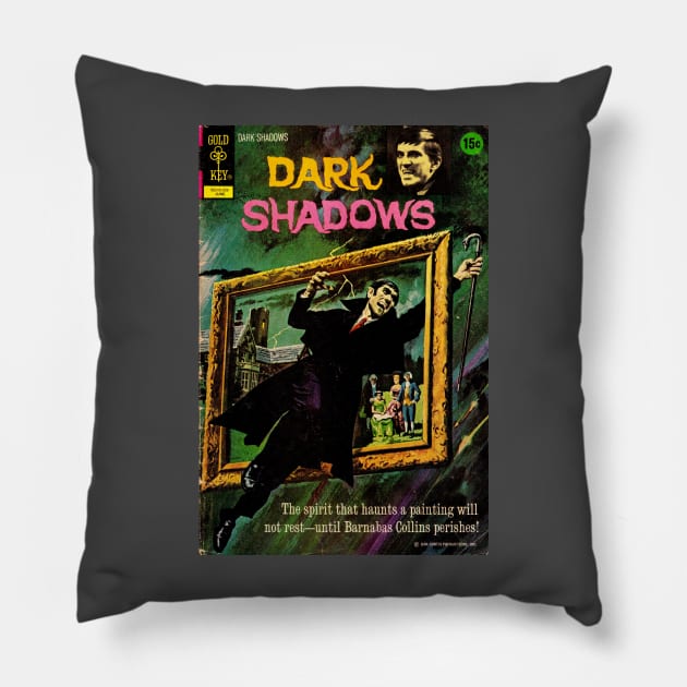 Gold Key Dark Shadows Comic Cover Pillow by Creative Bedouin