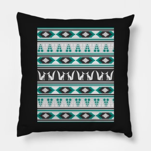 Ethnic pattern with foxes Pillow