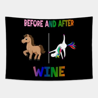 Before and after wine Tapestry