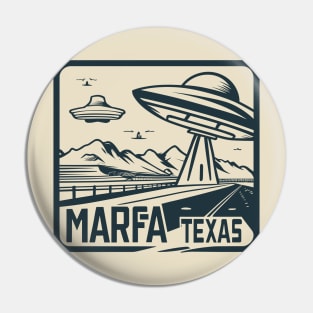 Vintage Marfa Texas UFO Art - Timeless Extraterrestrial Illustration Pin