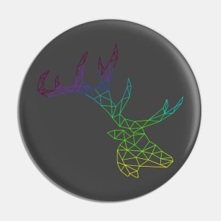 Geometric rainbow stag Pin