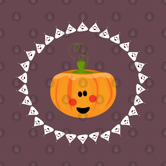 Cute halloween pumpkin in purple by Cherubic