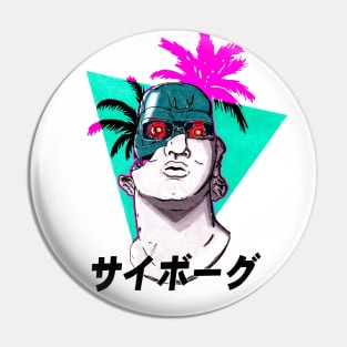 Greek Bust Cyborg Vaporwave Pin