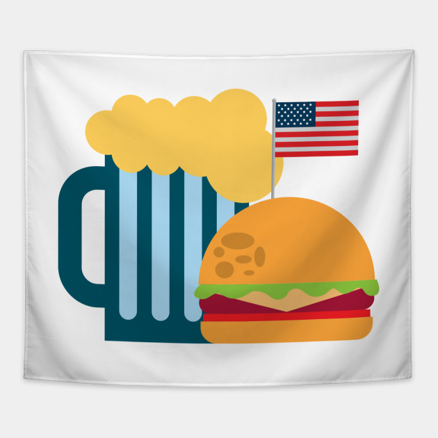 Burger And Beer American Flag
