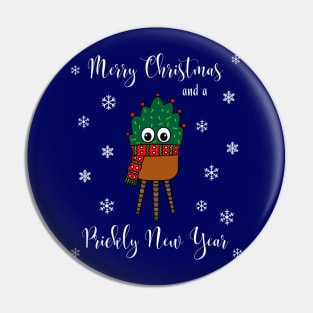 Merry Christmas And A Prickly New Year - Christmas Cactus With Scarf Pin