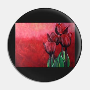 Tulips in Red - Abstract Art Pin