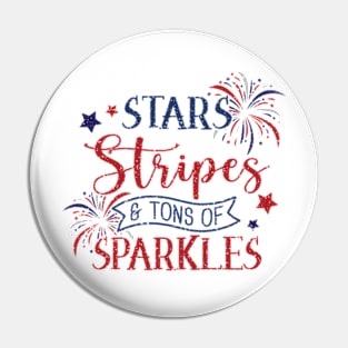 Stars Stripes and Tons of Sparkles Pin