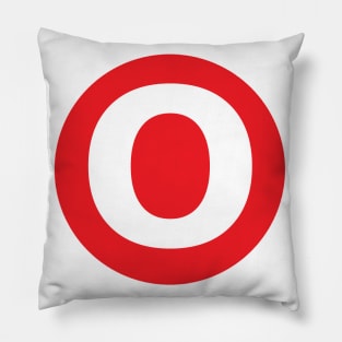 Letter O Big Red Dot Letters & Numbers Pillow