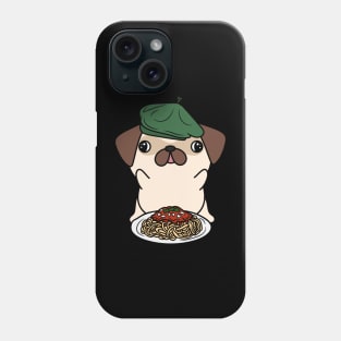 Dog eating Spaghetti - Pug Phone Case