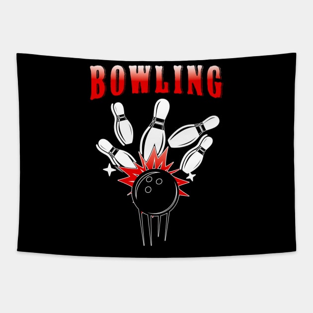 Bowler Bowling Ball Tapestry by NatalitaJK