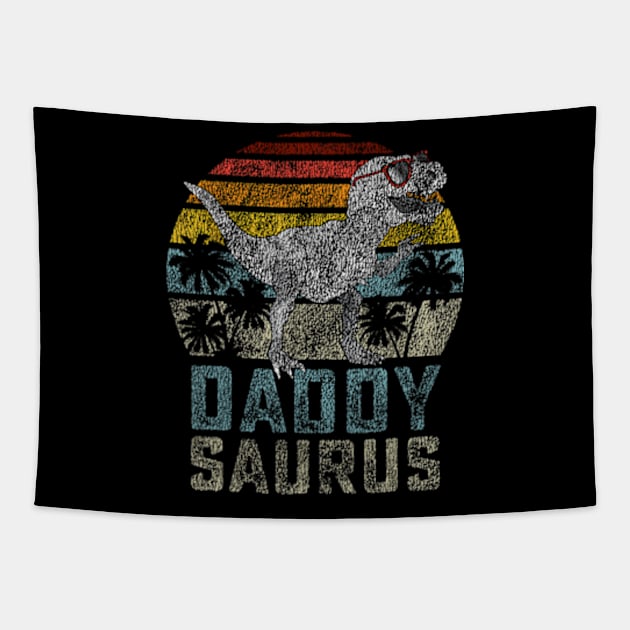 Daddysaurus T Rex Dinosaur Daddy Saurus Family Matching Tapestry by Cristian Torres