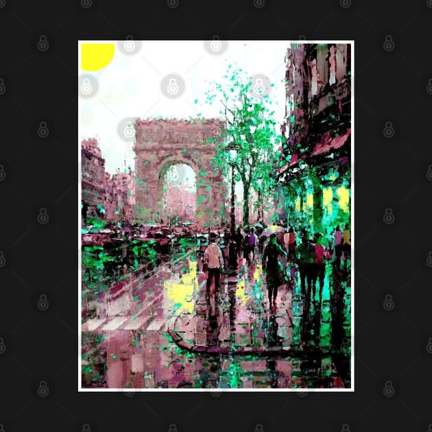 Paris Arc de Triomphe After The Rain Street Scene Print by posterbobs