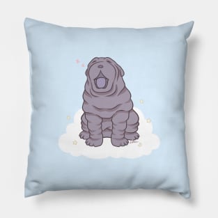 Blue Shar Pei Puppy - Cute Shar Pei Yawning Pillow