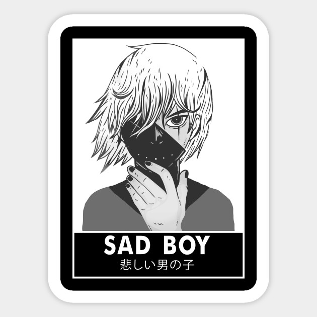 Sad Boy Japan Grunge Anime Manga Otaku Anime Sticker Teepublic