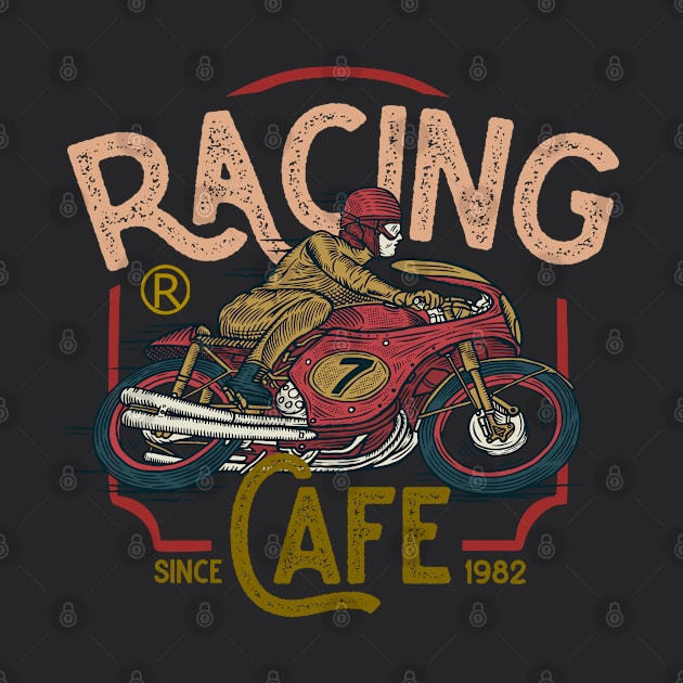 Racing cafe vintage motorcycle badge by SpaceWiz95