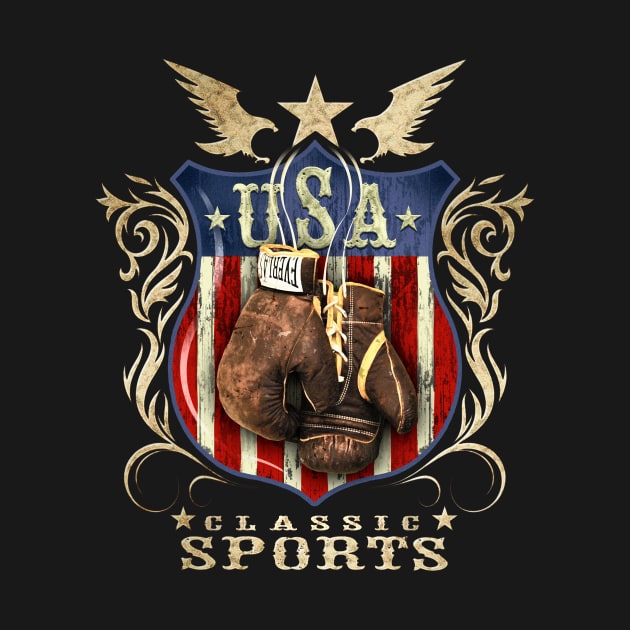 USA Classic vintage Boxing sports logo. by Artizan