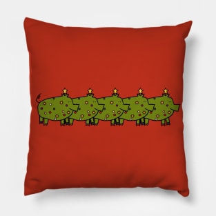 Funny Christmas Tree Pig Five Pillow