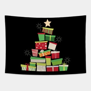 Gift Boxes in the Shape of Christmas Tree Tapestry