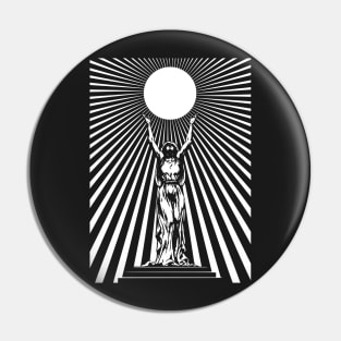 Sun God Illustration (white print) Pin