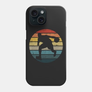 Basketball Player Silhouette On A Distressed Retro Sunset graphic Phone Case