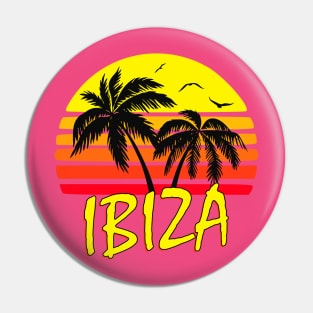 Ibiza Retro Sunset Pin